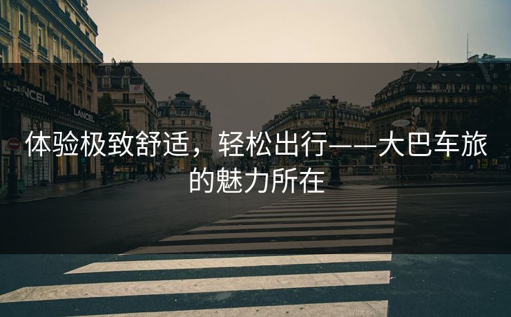 体验极致舒适，轻松出行——大巴车旅的魅力所在