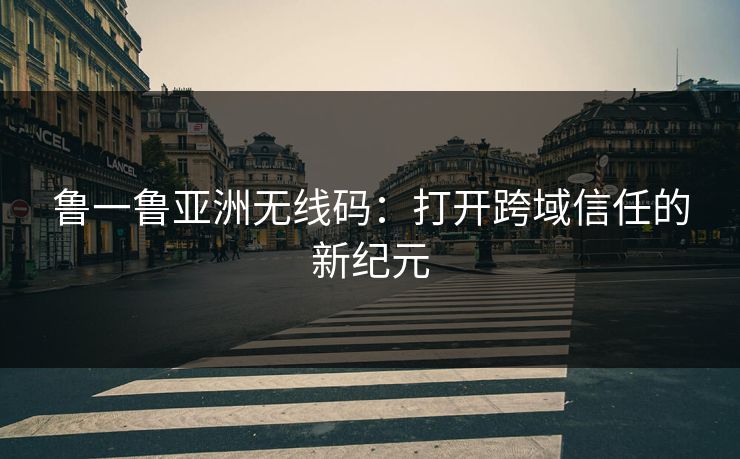 鲁一鲁亚洲无线码：打开跨域信任的新纪元