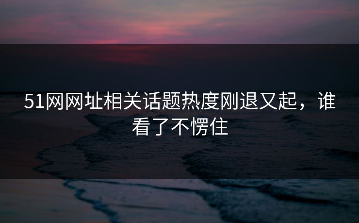 51网网址相关话题热度刚退又起，谁看了不愣住
